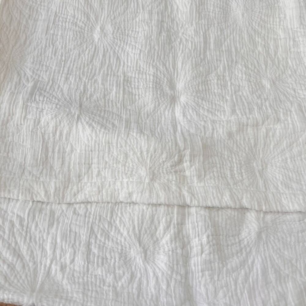 Rejuvenation Two King Size Pillow Shams Embroidered Florals Organic Cotton - Picture 5 of 16